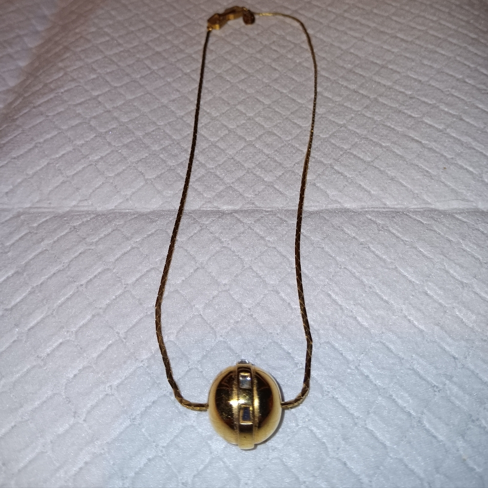Givenchy Vintage 1981 Rhinestone Ball Charm Necklace